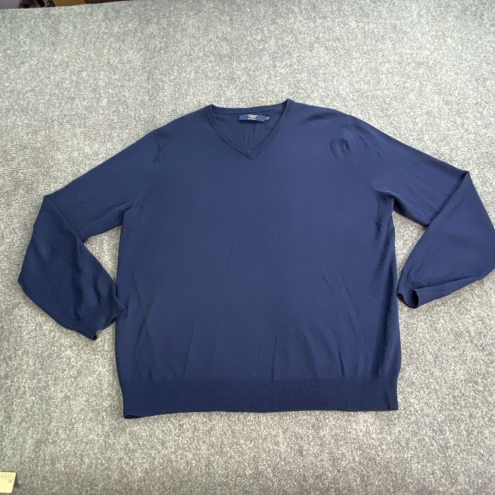 J.Crew Sweater Mens XL Navy Merino Wool Minimalist Classic Officecore Preppy